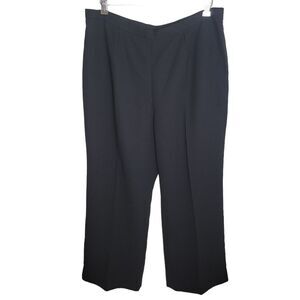 Le Suit Separates Black Flat Front Straight Leg Pants Slacks Large